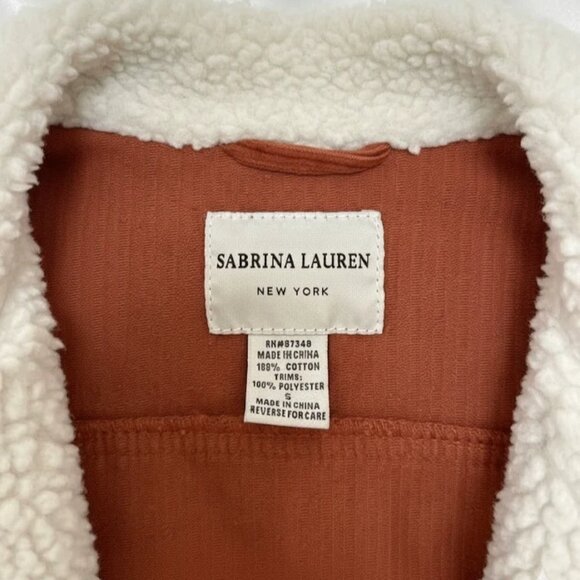SABRINA LAUREN Faux Suede Sherpa Lined Jacket Women's Coat Size Small - Picture 4 of 4